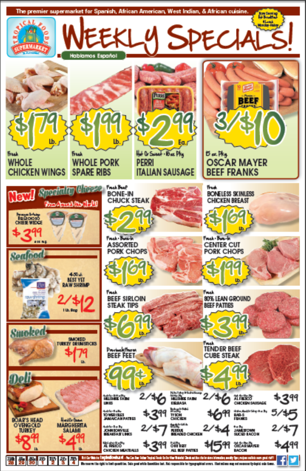 Click here for specials starting on the date below